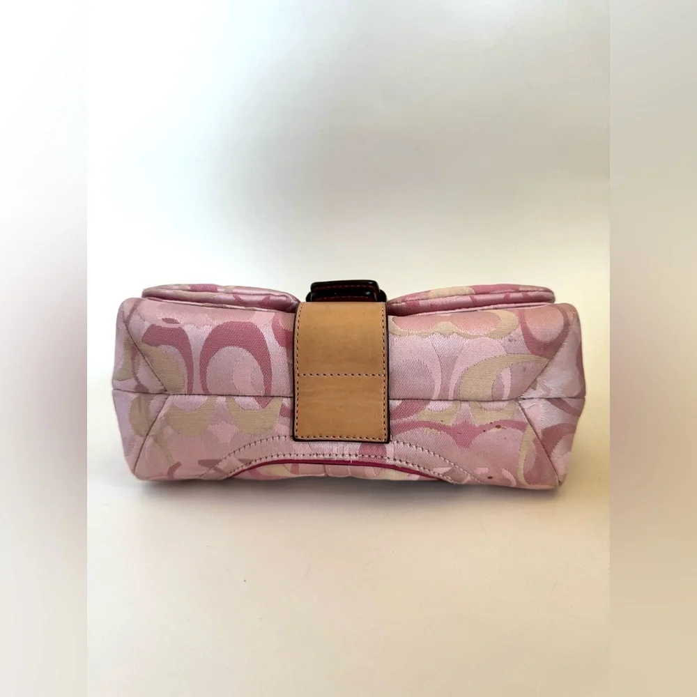 Vintage Y2K Coach Pink SoHo Canvas Buckle Flap Shoulder Purse Bag - Picture 8 of 16